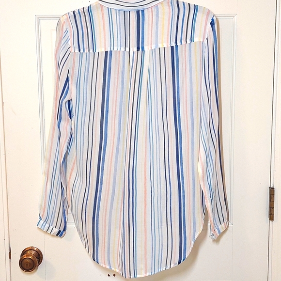 Anthropologie Cloth & Stone Pastel-striped Top, size XS - Picture 3 of 8